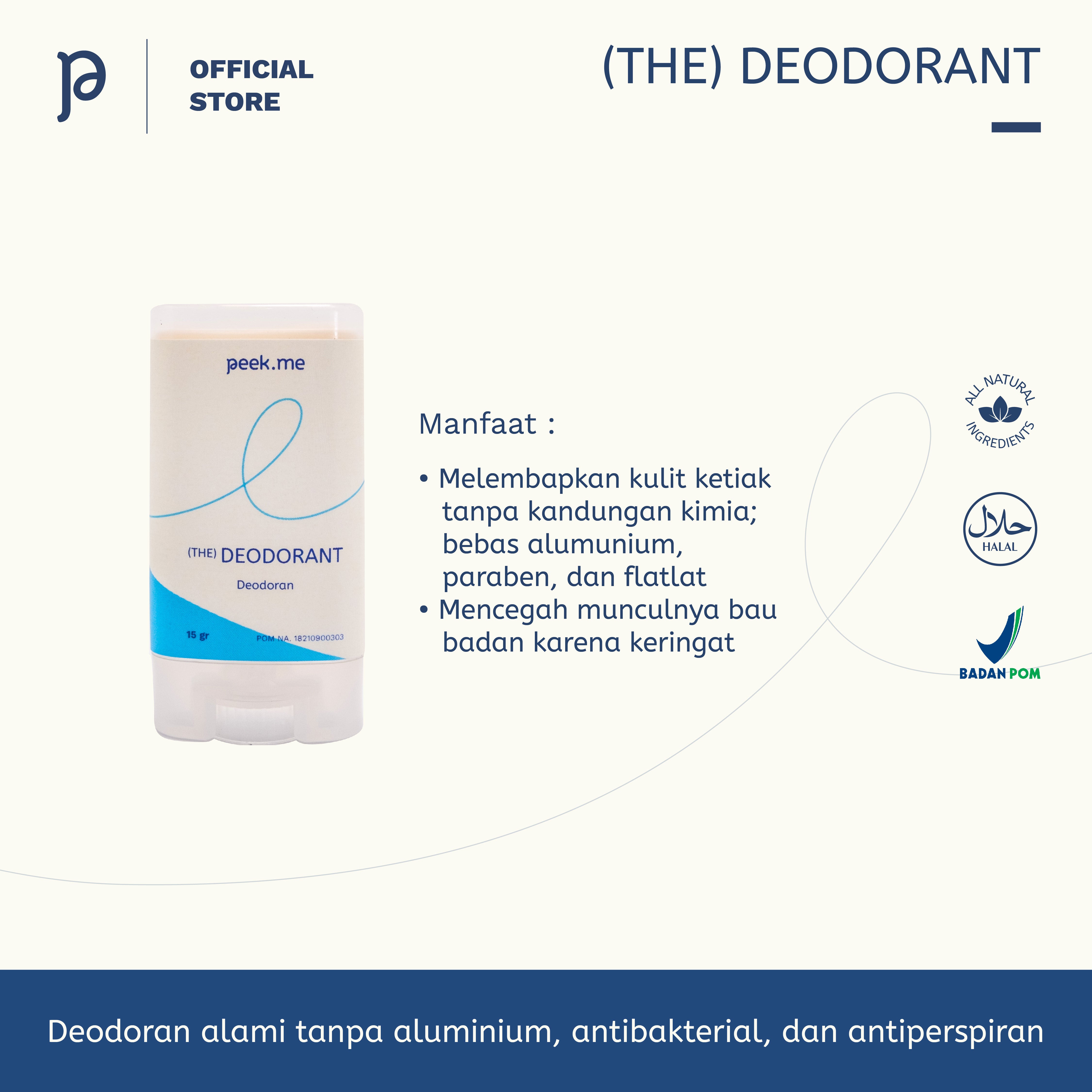 (The) Deodorant Deodoran Alami Tanpa Aluminium Peek.Me Naturals
